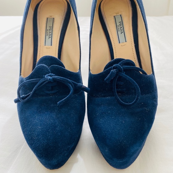 Blue Suede Prada Platform - Picture 3 of 7
